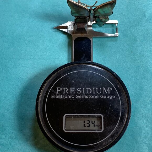 Vintage Sterling Silver 925 Mexico Abalone Butterfly Brooch 1.25" x 1.4" - Picture 10 of 11